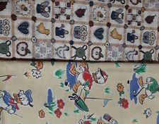 lotto 2 scampoli tessuto bambini paperino e disegni country