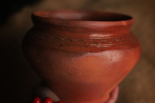 Casseruola terracotta fatta - casseruola, in