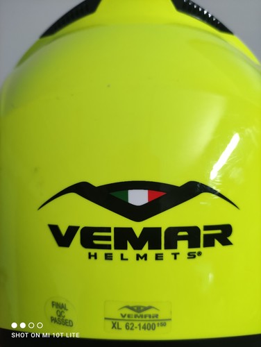 Casco jet vemar fluo - fluo, con