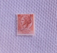 REPUBBLICA 1953-54 ITALIA TURRITA 80 LIRE USATO FILIGRANA RUOTA ALATA