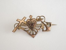 Antico Spilla dorato Colore Pietra Rosso Fede Amore Speranza 2,3 G/3,5 X 2,0 CM