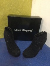 LAURA BIAGIOTTI ?STIVALETTI IN NABUK NERO CON STRASS N 36 ????