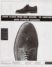 Scarpe Brogue Fratelli Rossetti scamosciate vintage 1989 stampa nera pubblicità