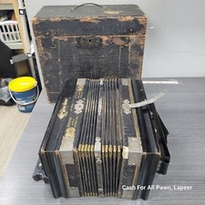 FISARMONICA VINTAGE ANTICA SASSONIA INTERNAZIONALE "SILVER QUEEN" 1897 CON SCATOLA