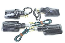 SET FRECCE UNIVERSALI COLORE FIBRA CARBONIO SENZA VETRO E LAMPADA FLASHER LIGHTS