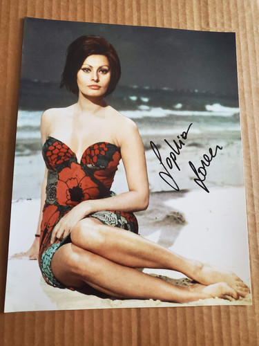 Sophia loren autografo 8x10 - sophia,