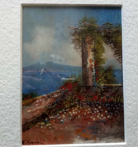 Dipinto olio tavoletta - su,
