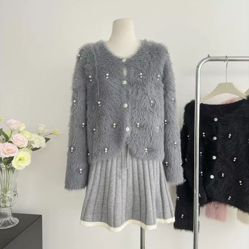 Maglia grigia pelliccia - grigia,