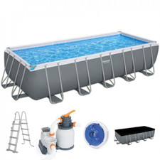 Bestway Power Steel 5611Z Piscina Fuori Terra - 640x274x132cm - Grigio