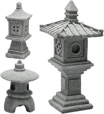3Pcs Mini Pagoda Statua Miniatura Lanterna Giapponese Pagoda Figurine Miniature 
