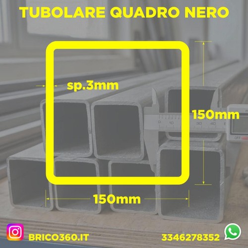 Tubolare ferro quadrato nero - tubolare,