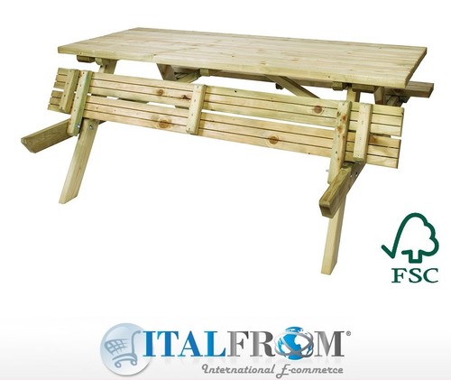 Tavolo con panche pieghevoli - tavolo,
