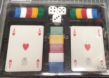 set da poker - carte + 3 dadi + gettoni colorati - dal negro