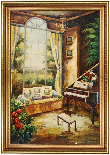 Quadro olio pianoforte - , in