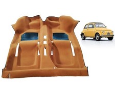 TAPPETO INTERNO OCRA MOQUETTE PAVIMENTO FIAT 500 F L R EPOCA CON DOPPIO ZERBINO