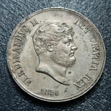 Napoli Due Sicilie stupenda piastra 120 grana 1856 SPL/FDC Ferdinando II