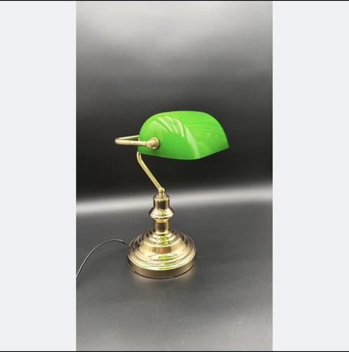 Lampada banker ottone vetro - banker,