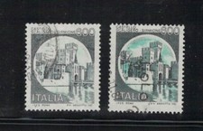 1980 -600 lire Castelli  d'Italia "NERO" varietà di colore - usato