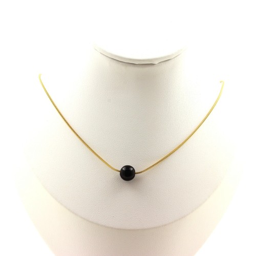 Collana perla ossidiana nera - perla,
