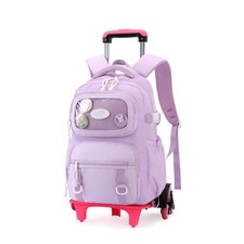 Girls Rolling Backpack Elementary School Bag with Wheels, Trolley Bags for Ki...