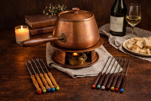 Set pentola fonduta rame