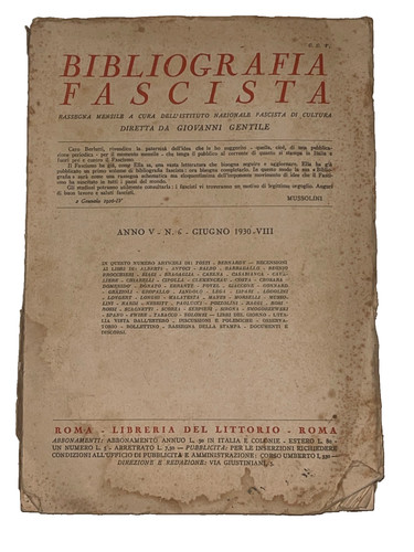 Bibliografia fascista 1930 - bibliografia,