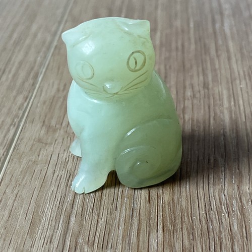 Statuina gatto pietra verde - statuina,