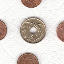 SPAGNA   RARA  MONETA   25    PESETA      1991  BARCELLONA 92  F.D.C.