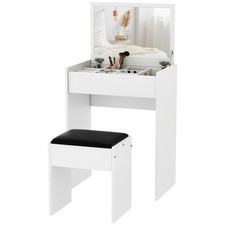 HOMCOM Tavolo Trucco Bianco