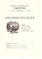 OFFICINA ELETTROMECCANICA SANTINI MOTORI TRIFASI LOCANDINA CATALOGO LISTINO