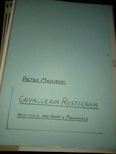 CAVALLERIA RUSTICANA Spartiti CANTO PIANOFORTE Pietro Mascagni pezzi scelti