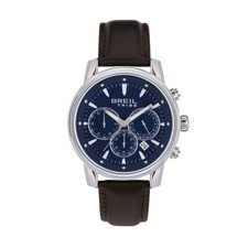 Orologio Breil Tribe Caliber EW0690 Watch Pelle Marrone Cronografo Blu Uomo 43mm