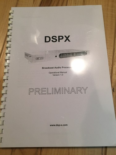Manuale per broadcast dspx - manuale, bw
