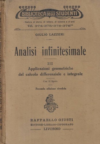 Analisi infinitesimale iii - analisi,