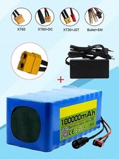 NUOVO 36V 10S4P 100000mAh 100Ah Elettrico Ricarica Rapida Batteria Pack + Carica