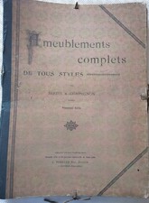 Stampe d'epoca con disegni di mobili francesi Luigi XVI