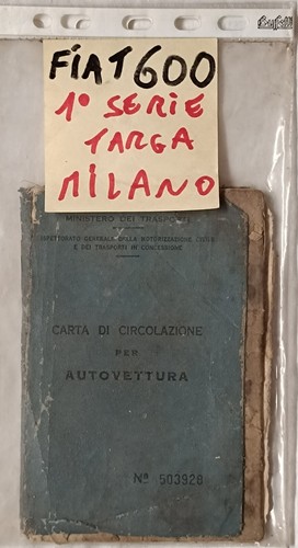 Fiat 600 serie targa - fiat, 1°