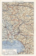 21-138D) CARTOLINA ALPI GIULIE LITORALE TRIESTE MAPPA CARTINA GEOGRAFICA