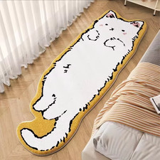 White Cat Themed Funny Rug -