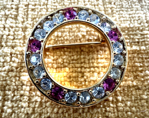 Trifari spilla cerchio strass