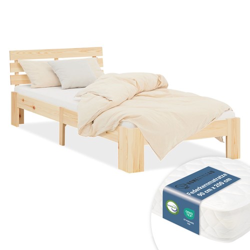 Letto singolo 90x200 legno - singolo, cm