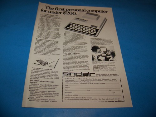 Sinclair zx80 personal - sinclair,