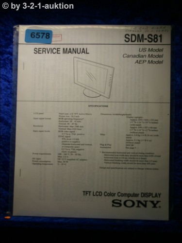 Manuale servizio sony sdm - manuale,