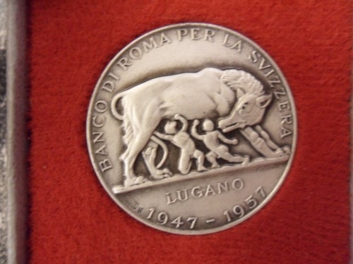 Medaglia argento banco roma - banco,