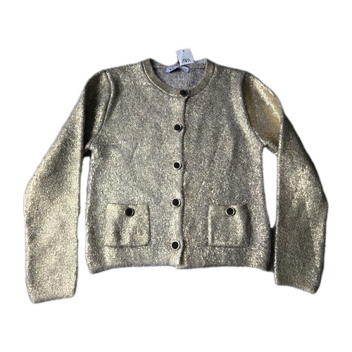 Nwt zara gold foil cardigan - foil,