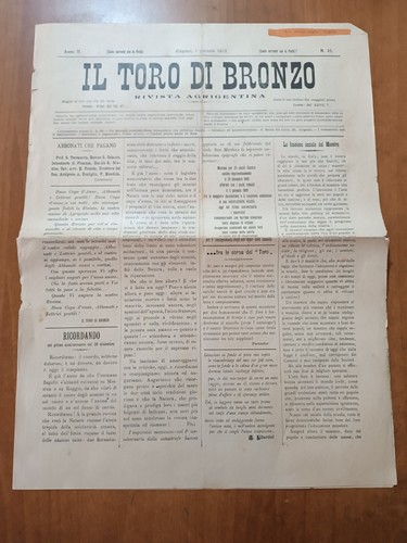 Toro bronzo 16 - di, 16/1910
