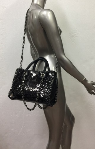 Borsa paillettes nera con - borsa,