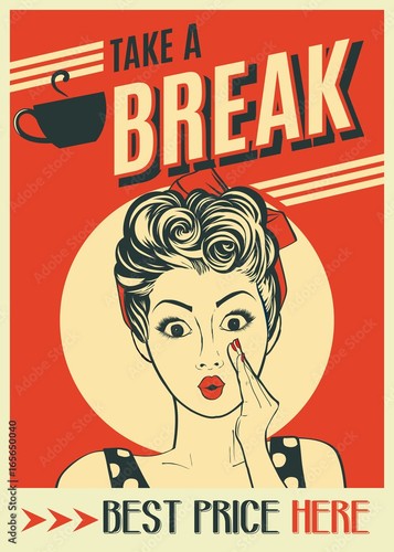Take break vintage coffee - take, a