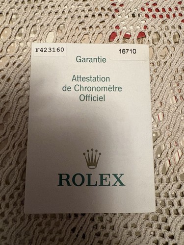 Rolex guarantee warranty paper - warranty,