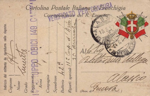 1917 cartolina postale - cartolina, in